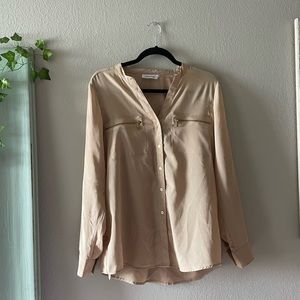 Tan Calvin Klein work blouse